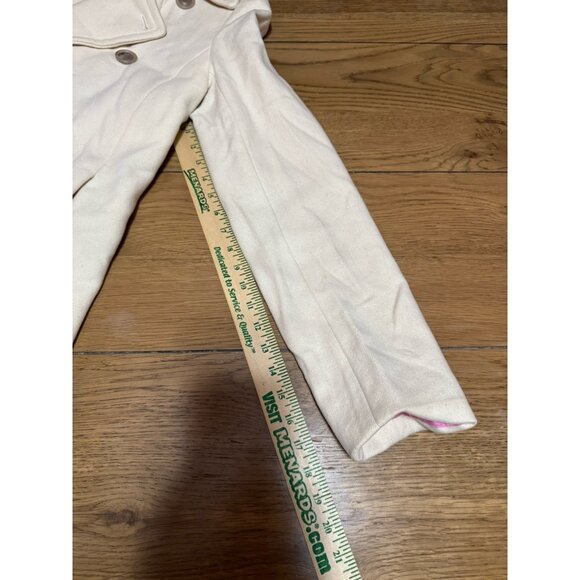 J.Crew Wool Pea Coat Women Size TM Ivory Cream Double Breasted Classic City READ - Picture 12 of 15